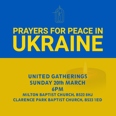Prayer Vigils for Ukraine - Sunday 20th March, 6pm