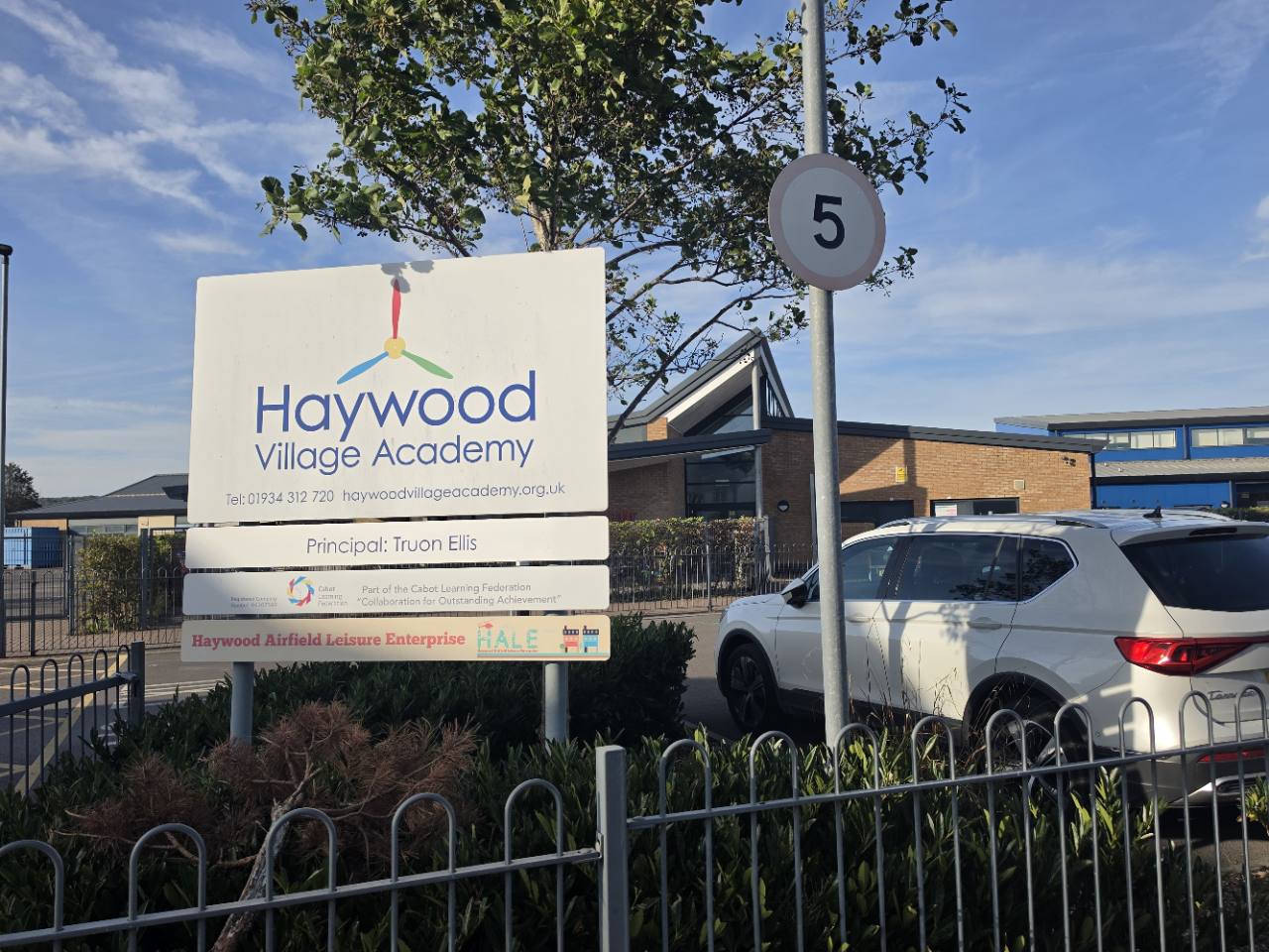Haywood Village Academy sign and frontage, venue for Haywood Village Church